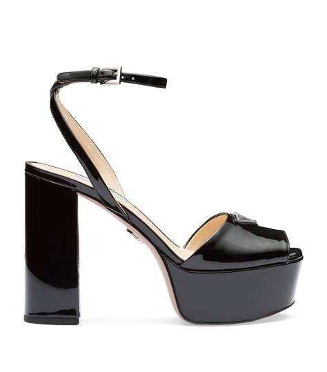 black prada sandals women|prada chunky heel sandal.